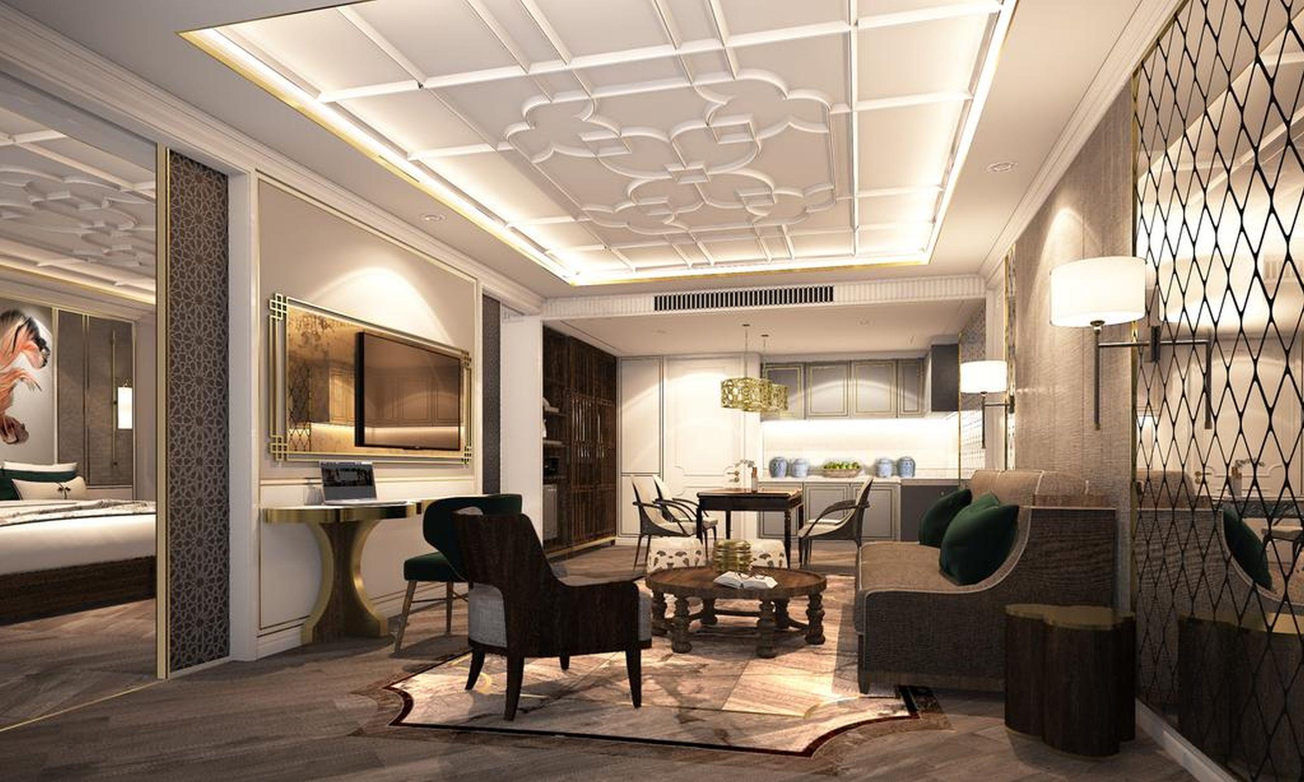 Moevenpick Myth Hotel Patong Phuket Exteriér fotografie A 3D rendering of a living room